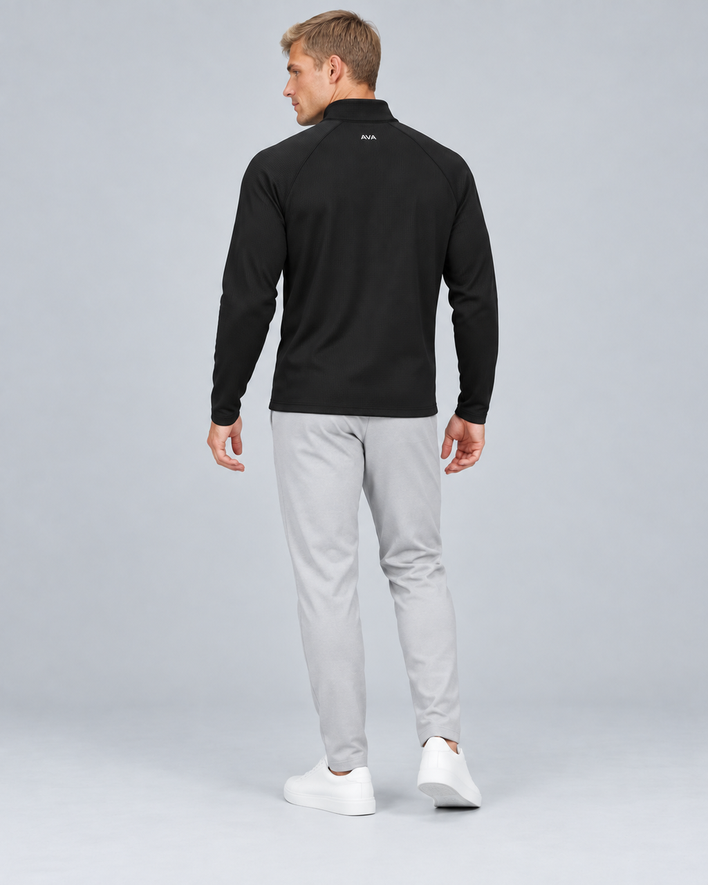 AVA Men’s Quarter-Zip Performance Top – Black