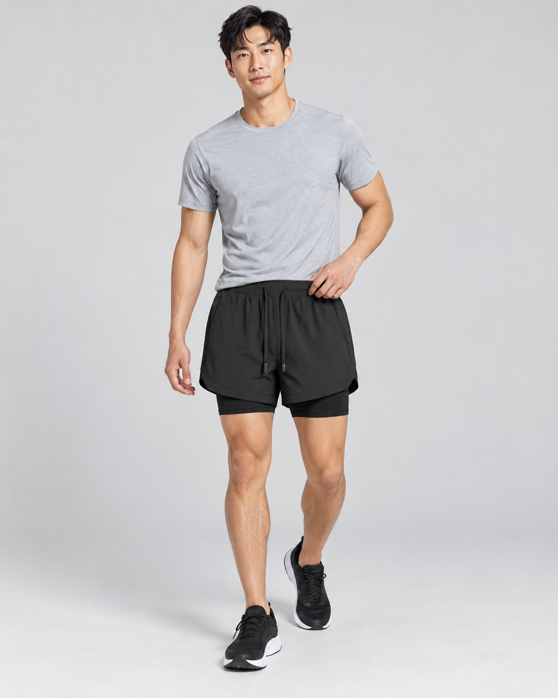 AVA Men’s 2-in-1 Performance Shorts – Black