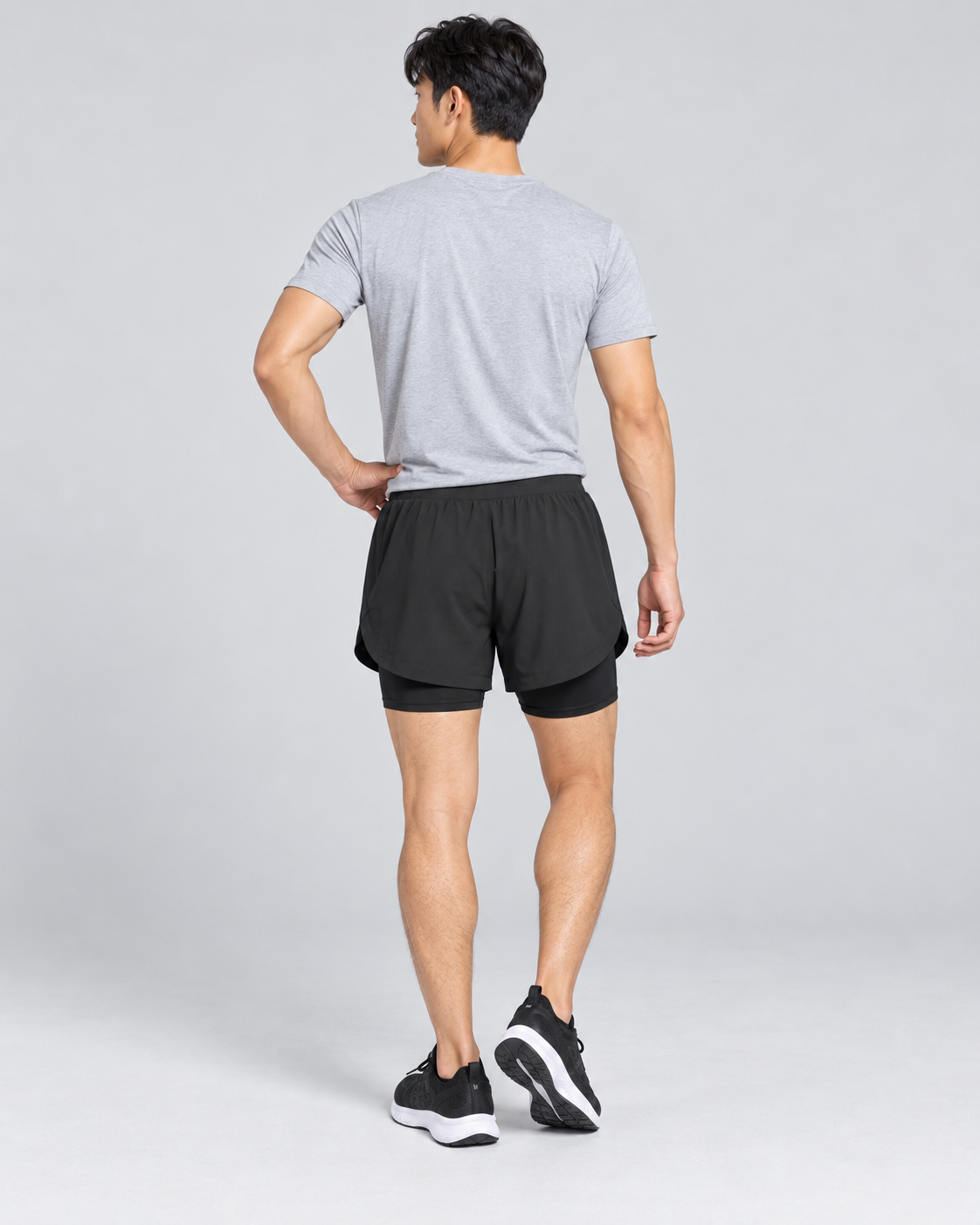 AVA Men’s 2-in-1 Performance Shorts – Black