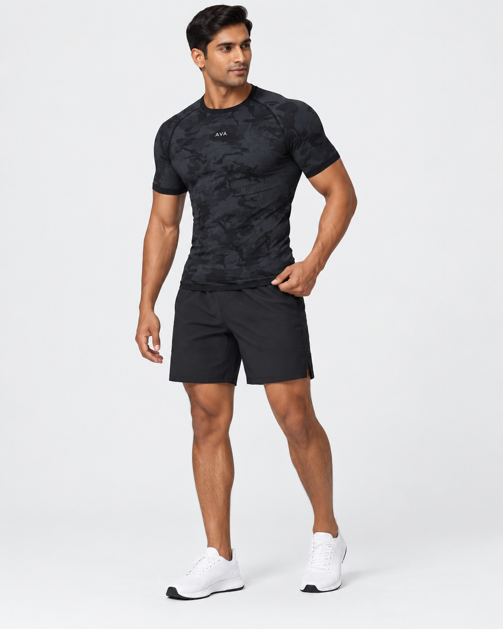 AVA Men’s Camo Performance T-Shirt – Black