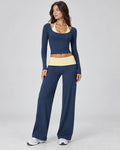 AVA Women’s Contrast Performance Set - Navy & Beige