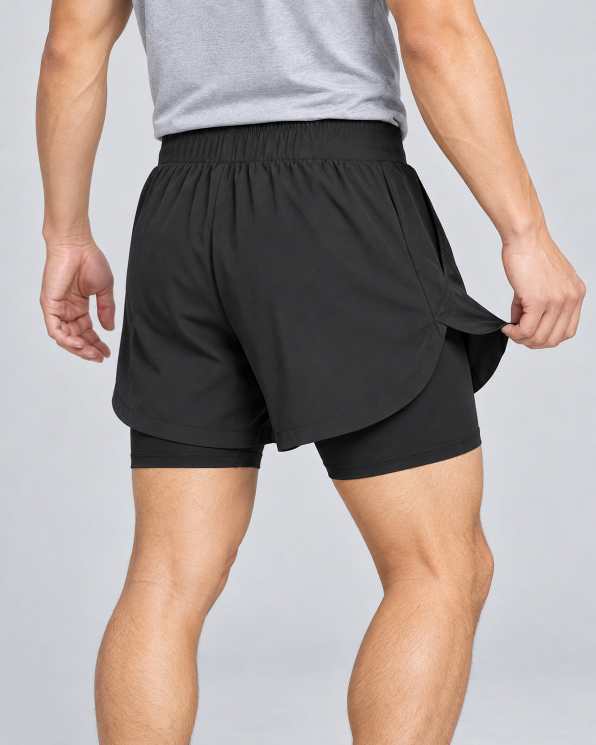 AVA Men’s 2-in-1 Performance Shorts – Black
