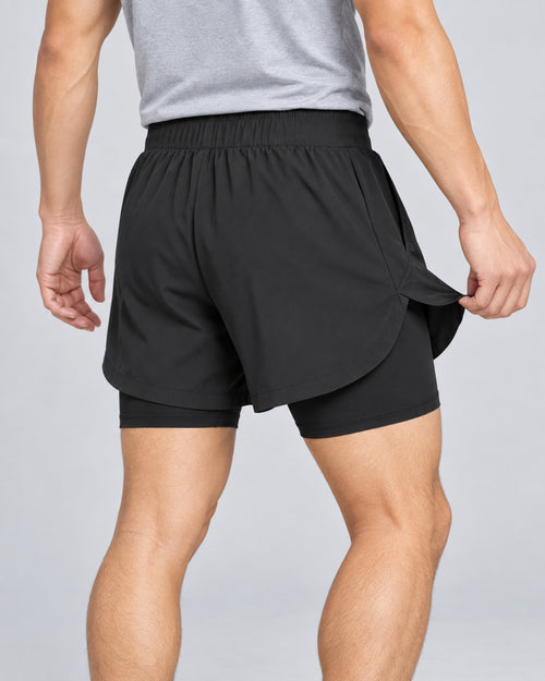 AVA Men’s 2-in-1 Performance Shorts – Black