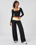 AVA Women’s Contrast Performance Set – Black & Beige
